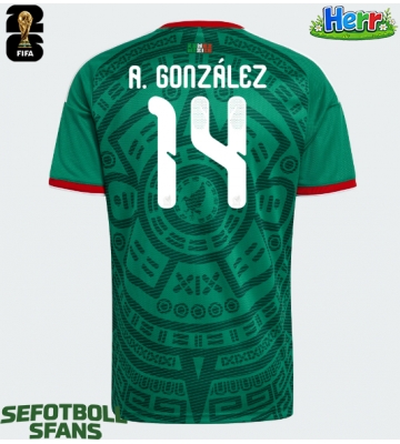 Mexiko Armando Gonzalez #14 Hemmatröja VM 2026 Kortärmad